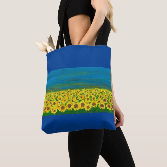 Peaceful Ukraine Art Shoulder Tote (Close Up)