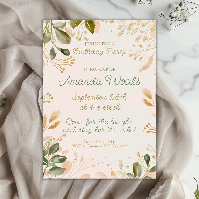 Peaceful Verdant Charm Birthday Celebration Invitation (Creator Uploaded)