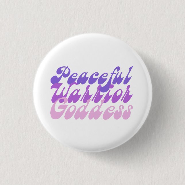 Peaceful Warrior Goddess 3 Cm Round Badge (Front)