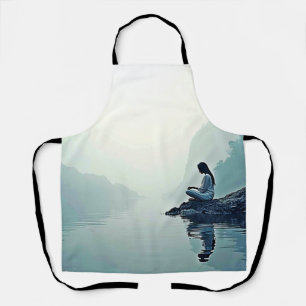 Peaceful Waterside Meditation Design Apron