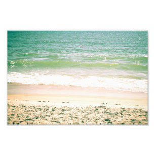 Peaceful Waves Pastel Beach Photography Photo Print