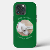 Peaceful White Dog Red Collar Christmas Case-Mate