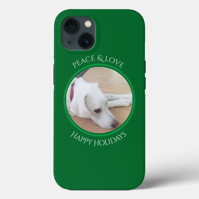 Peaceful White Dog Red Collar Christmas Case-Mate  iPhone Case (Back)