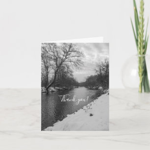 Peaceful Winter At James River Grayscale Thank You Card