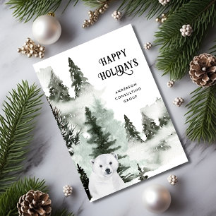 Peaceful Winter Forest Business Holiday Card