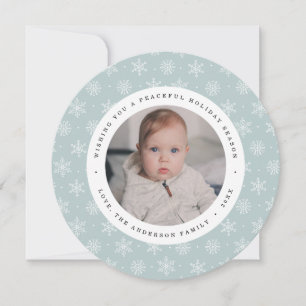 Peaceful Winter Ice Circle Holiday Photo Card