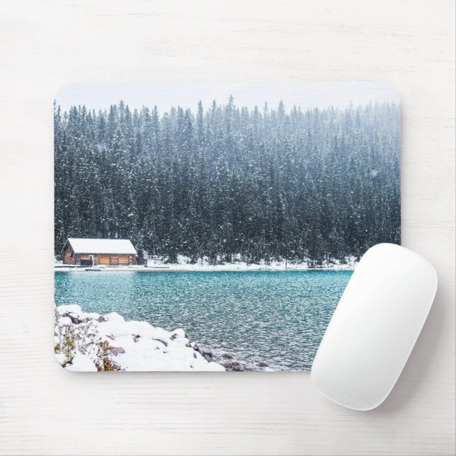 Peaceful Winter (Lake Louise) Mouse Pad (With Mouse)