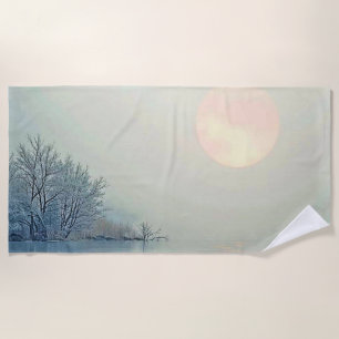 Peaceful Winter Morning Art Beach Towel