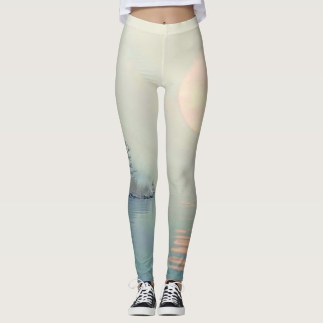 Peaceful Winter Morning Art Leggings (Front)