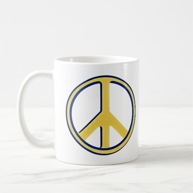 Peaceful World: Iconic Peace Sign Coffee Mug (Left)