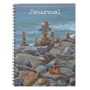 Peaceful Zen Style Balanced Rock Journal Notebook