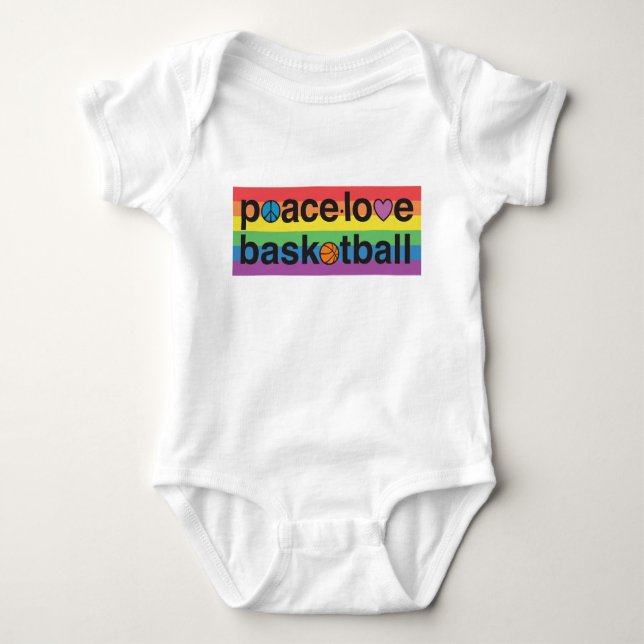 PeaceLoveBasketball PRIDE Baby Bodysuit (white) (Front)