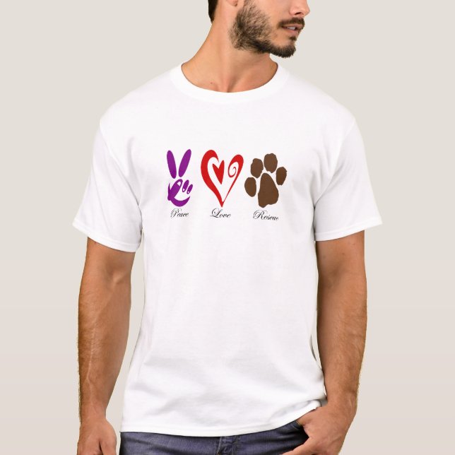 PeaceLoveRescue T-Shirt (Front)