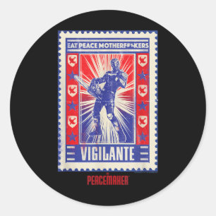 Peacemaker Vigilante Eat Peace Poster  Classic Round Sticker
