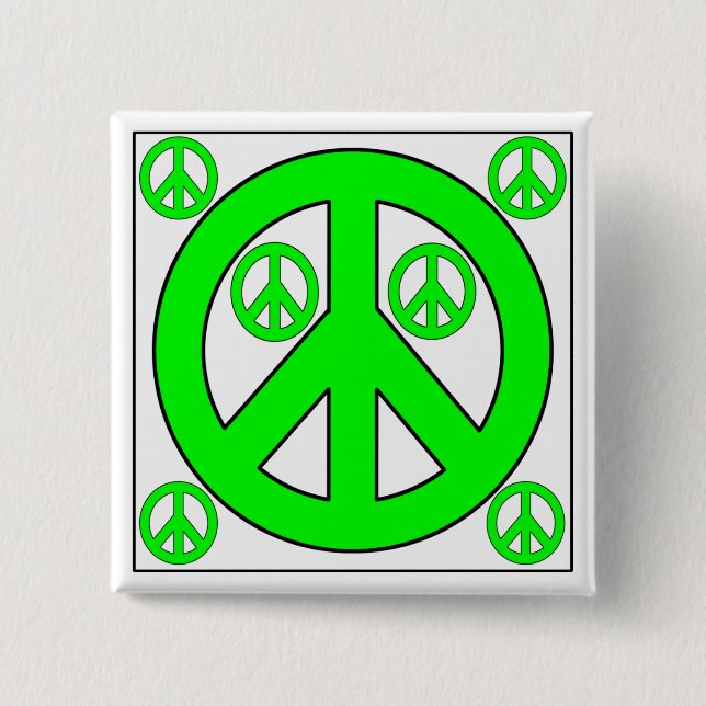 peaces 15 cm square badge (Front)