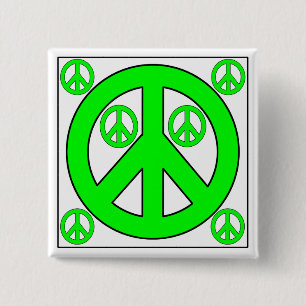 peaces 15 cm square badge