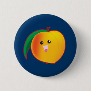 Peach 6 Cm Round Badge