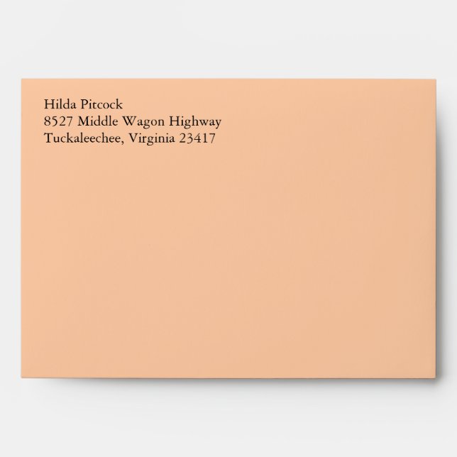 Peach A7 5x7 Custom Pre-addressed Envelopes (Front)