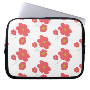 Peach abstract floral laptop sleeve