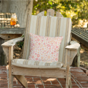 Peach Airy Wildflower Meadow Pattern Cushion