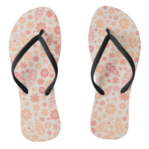 Peach Airy Wildflower Meadow Pattern Jandals
