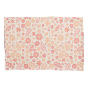 Peach Airy Wildflower Meadow Pattern Pillowcase