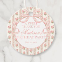 Peach and Beige Fancy Floral Birthday Party Circle