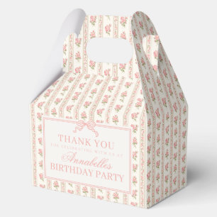 Peach and Beige Fancy Floral Birthday Party Favour Box