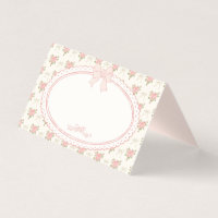 Peach and Beige Fancy Floral PlaceCard Table Decor