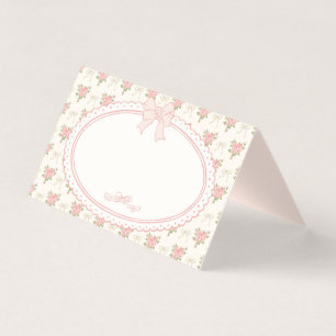 Peach and Beige Fancy Floral PlaceCard Table Decor