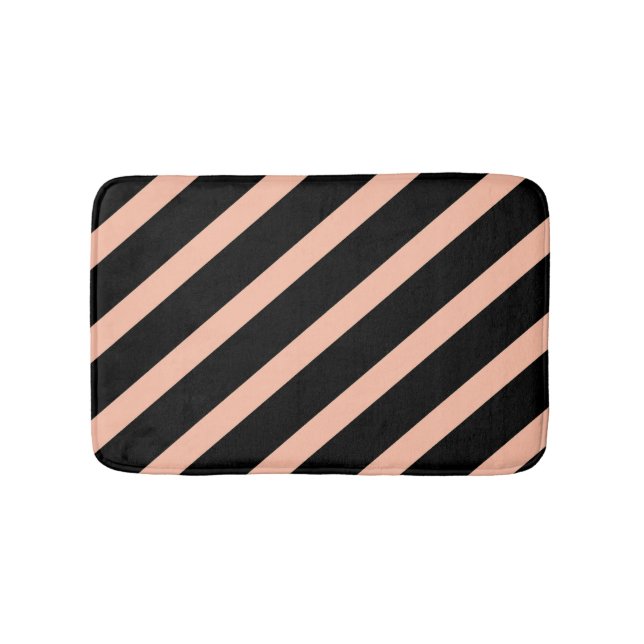 Peach and Black Bath Mat (Front)