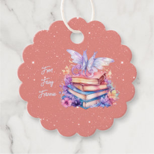 Peach and Blue Fairy Book Party Thank You Favour Tags
