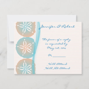 Peach and Blue Sand Dollars Response Card