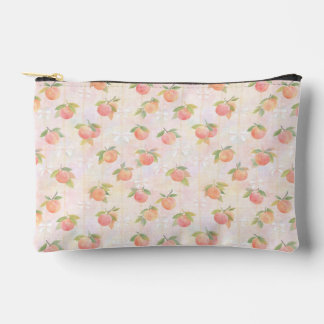 Peach and Bow Pattern in Pastel Tones Accessory Pouch