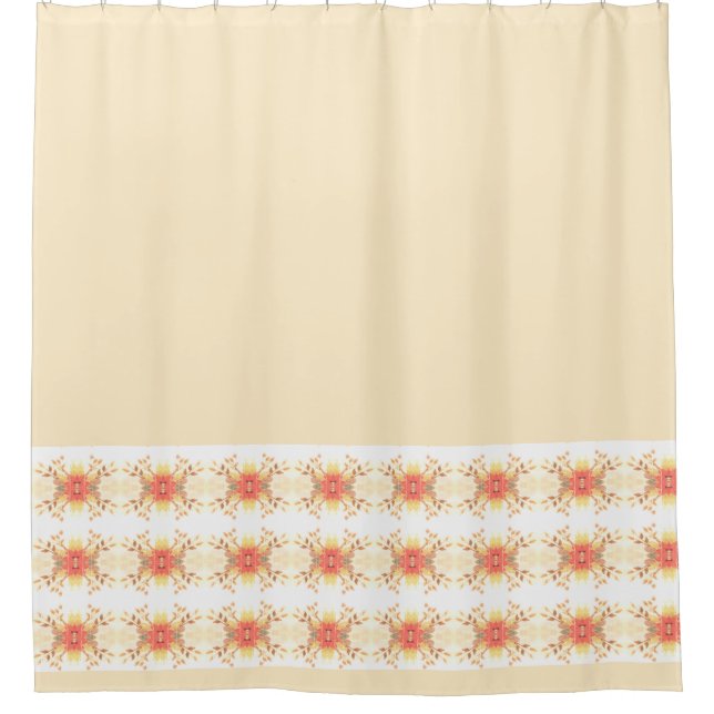 Peach And Coral Decorative Bath Shower Curtain (Front)