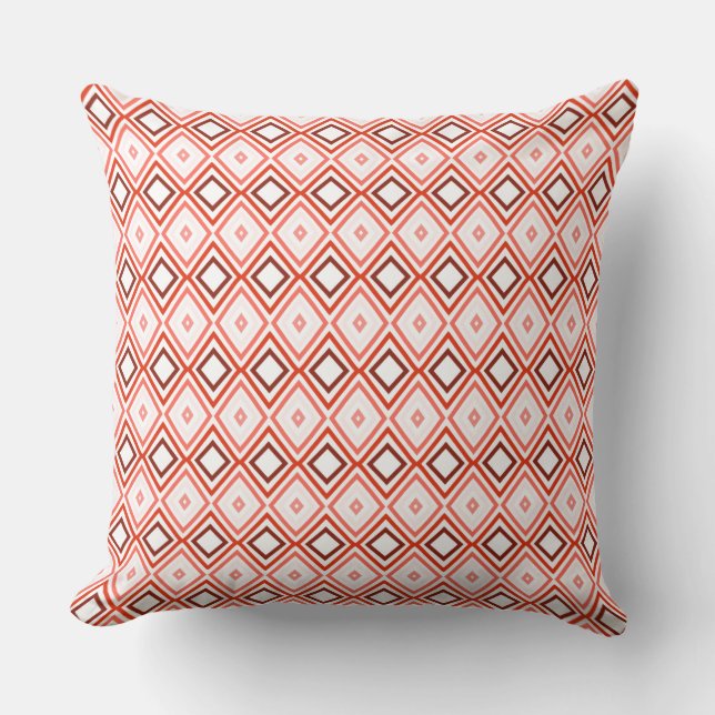 Peach And Coral Patterned Cushion (Front)