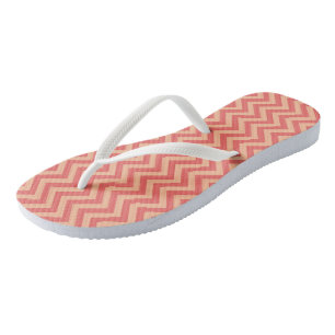 Peach and Cranberry Chevron Jandals