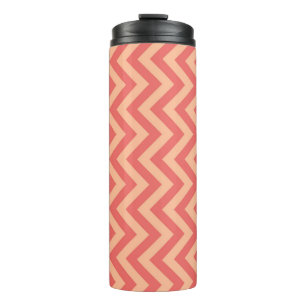 Peach and Cranberry Chevron Thermal Tumbler