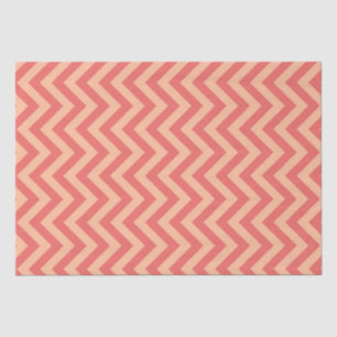 Peach and Cranberry Chevron Tissue Paper