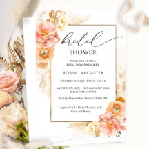 Peach and Cream Floral Bridal Shower /Brunch