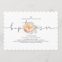 Peach and Cream Floral Elegant Girls Baptism
