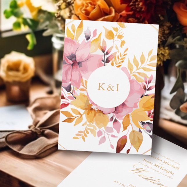 Peach and Cream Romantic Watercolor Floral Wedding Invitation (Creator Uploaded)