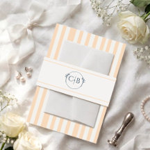 Peach and Cream striped Monogram Wedding