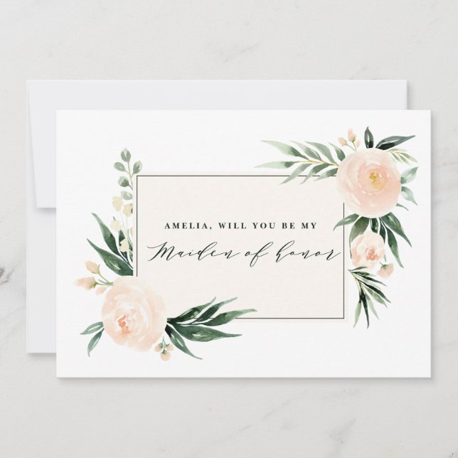 Peach and cream watercolor maiden of honour (Front)