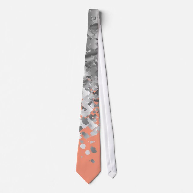 Peach and faux glitter personalised tie (Front)