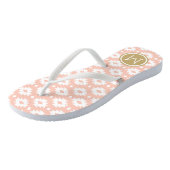 Peach and Gold Aztec Monogram Jandals (Angled)