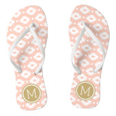 Peach and Gold Aztec Monogram Jandals (Footbed)
