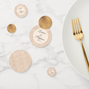 Peach and Gold Chevron pattern Confetti