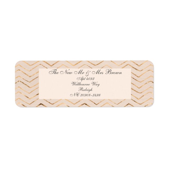 Peach and Gold Chevron Return Address (Front)