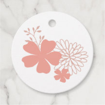 Peach and Gold Floral Favour Tags